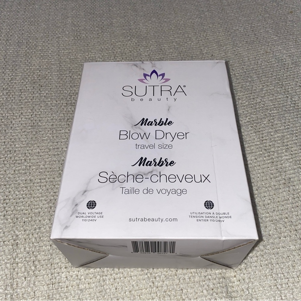 SUTRA Beauty Marble Travel Size Blow Dryer 1000 Watt 2 Speed Lightweight